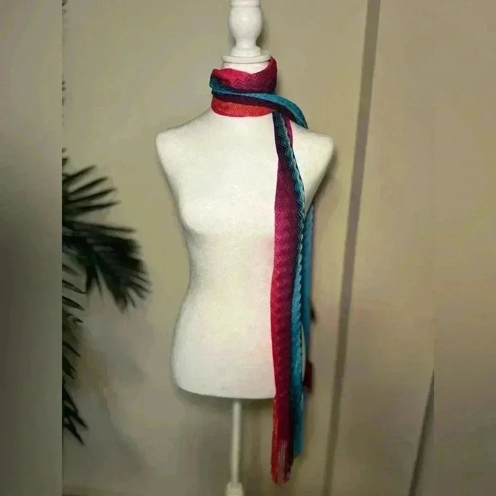Missoni Long Fringe Twilly Scarf - Picture 2 of 4